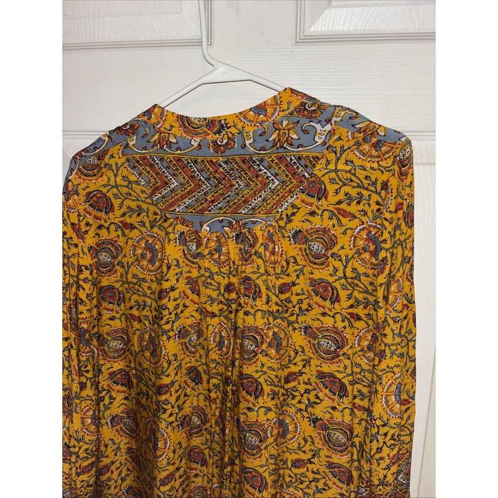 Tiny Anthropologie Ismelda Sz L Tunic Dress Yellow Floral $148 Pockets Lace - Picture 11 of 16